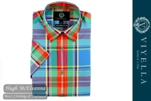 Viyella Classic Fit MacBeth Tartan Short Sleeve Supima Cotton Shirt Style: VY0519H-775