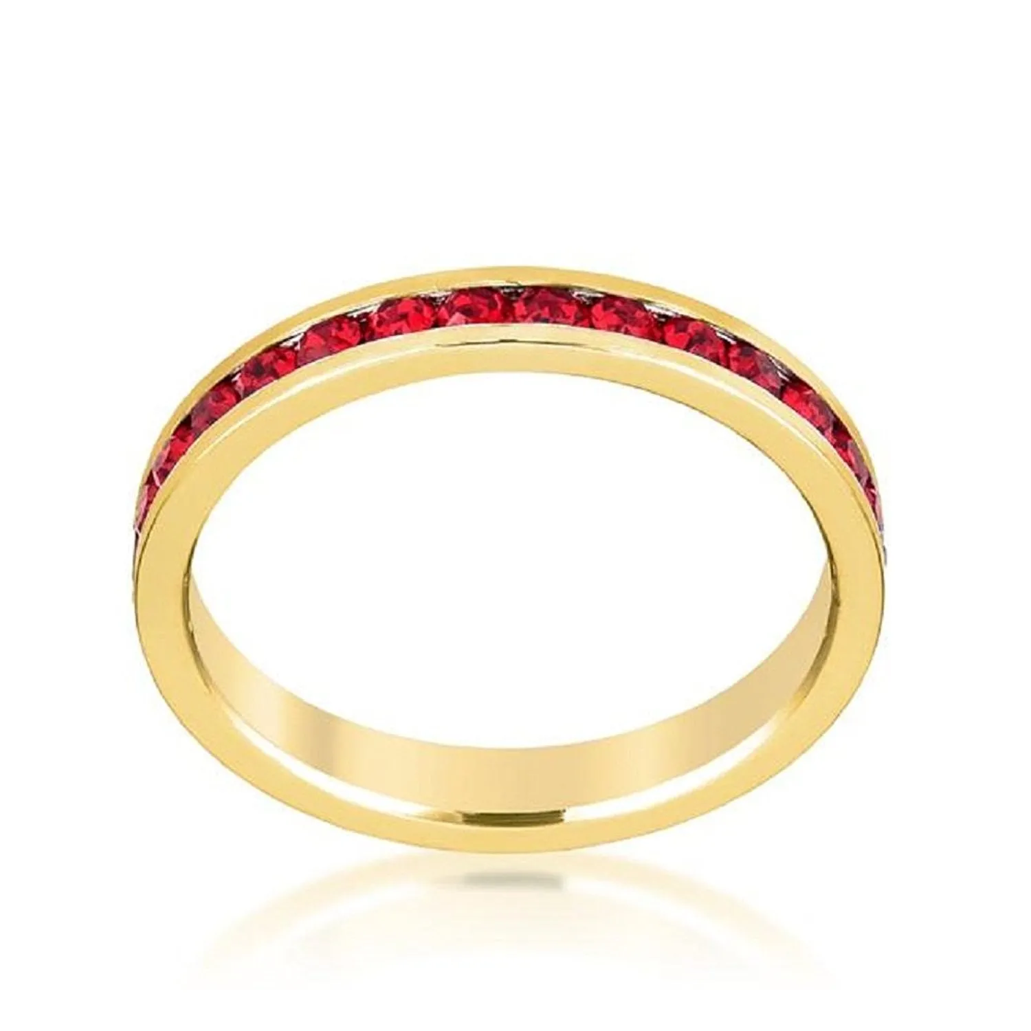WildKlass Stylish Stackables Ruby Red Gold Ring