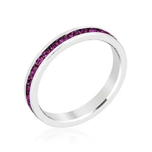 WildKlass Stylish Stackables with Amethyst Crystal Ring