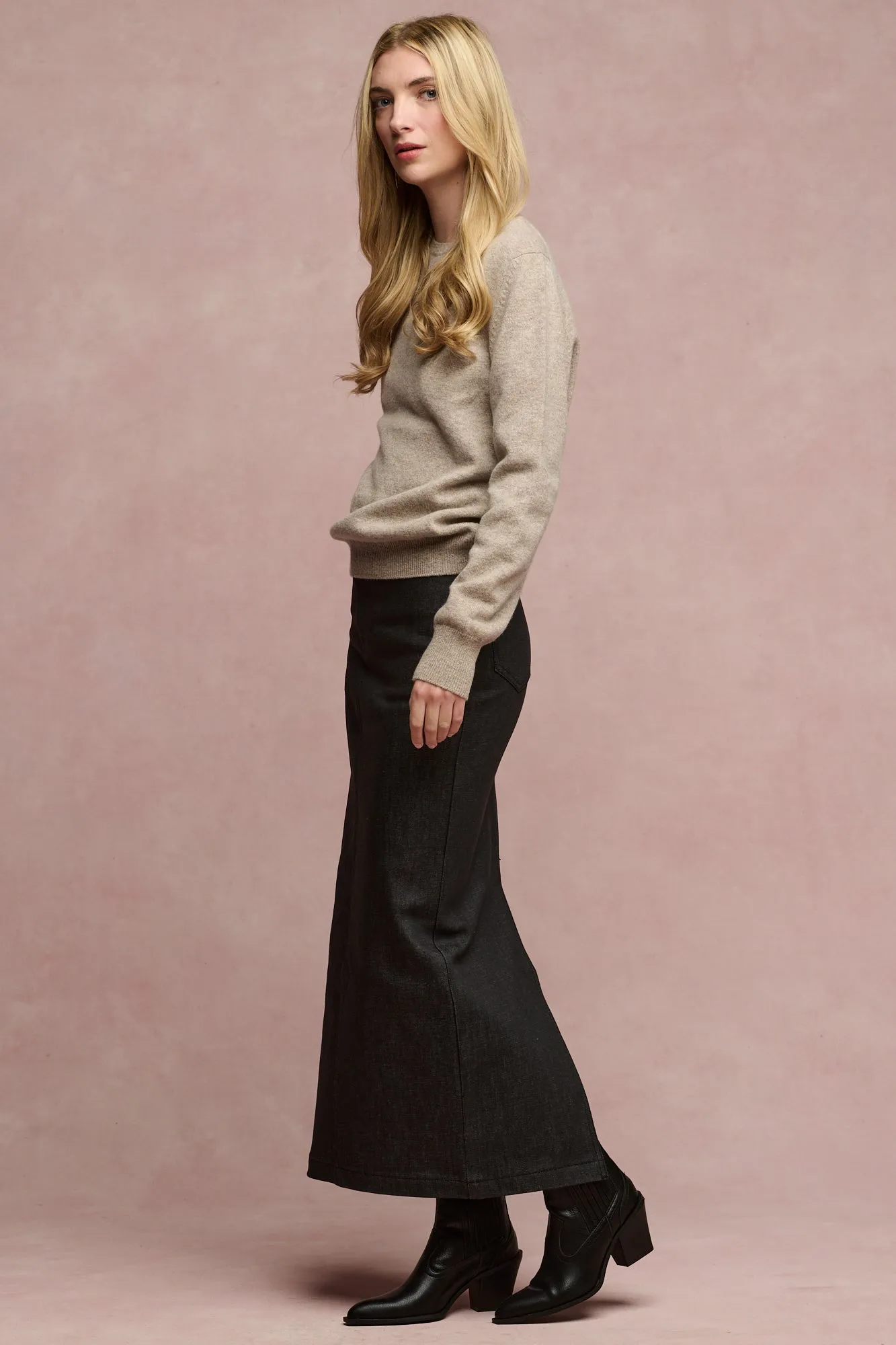 Women's Frankie Denim Maxi Skirt - Black