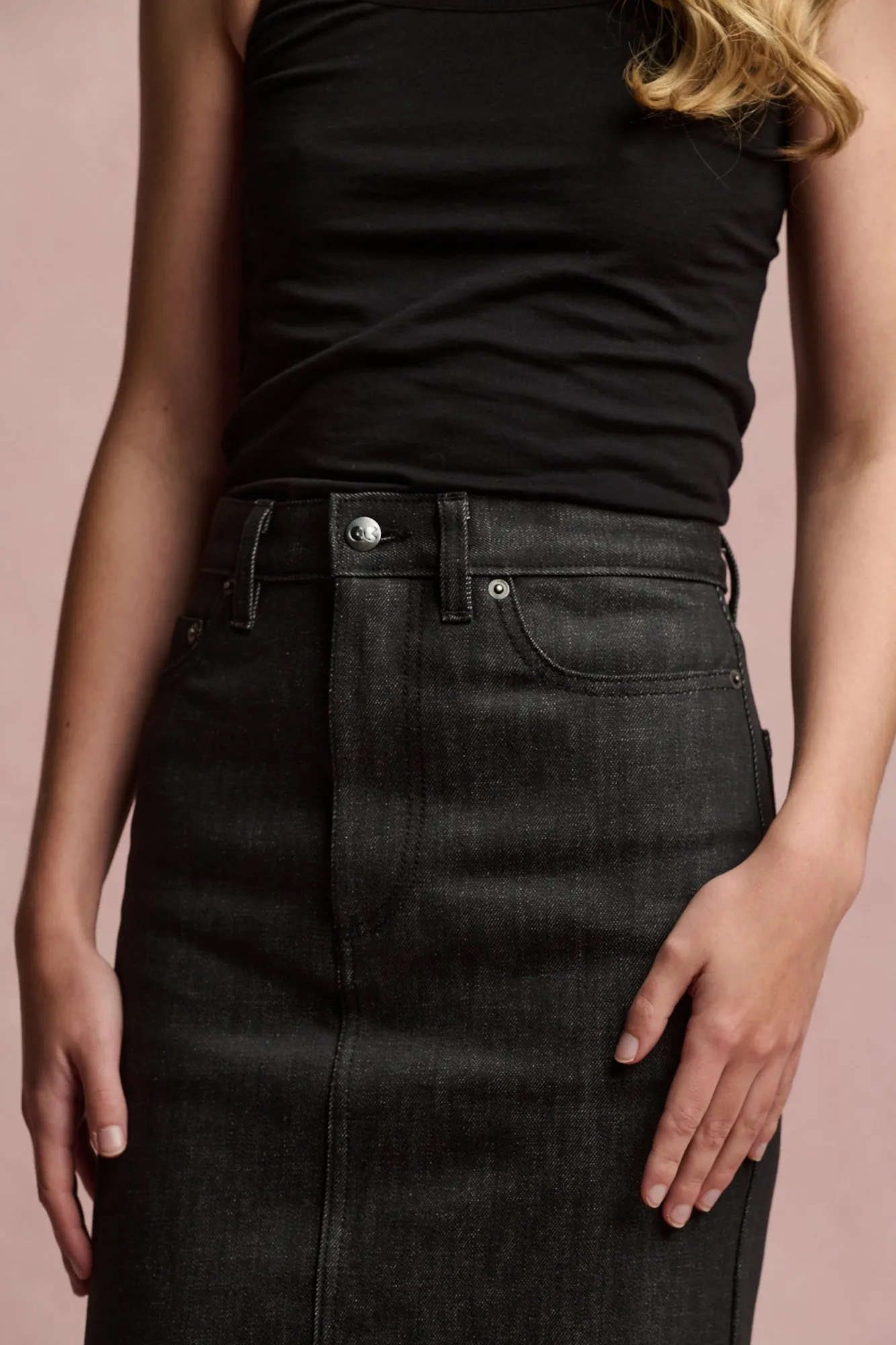 Women's Frankie Denim Maxi Skirt - Black